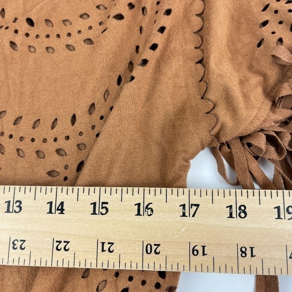Xhilaration Cardigan Womens XS/S Brown Fringe Open Front - Picture 8 of 10
